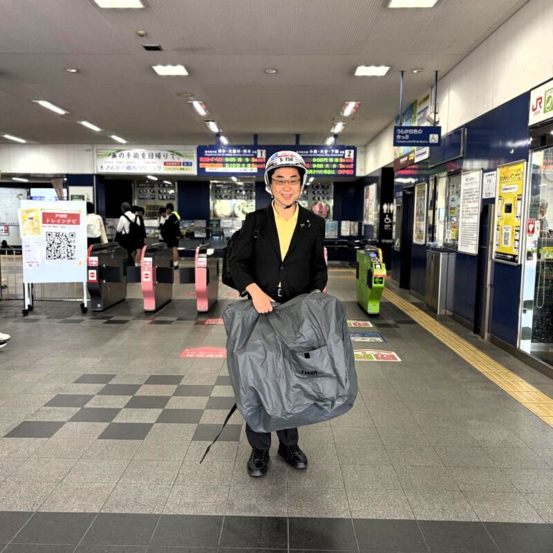Image for the Tweet beginning: お早うございます。
九州経済連合会が導入を目指す九州MaaS(Mobility as a Service)の調査を兼ねて、今日も鉄道と愛車(＝自転車)で移動。
JR戸畑駅からJR中津駅を経由して上毛町へ。
今日は天気も良く、定時性を見込める鉄道に自転車の輪行は便利です。
省エネと健康のためにも😃。
行って参ります！ 